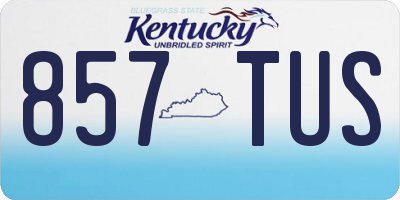 KY license plate 857TUS