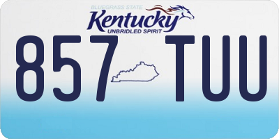 KY license plate 857TUU