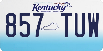 KY license plate 857TUW
