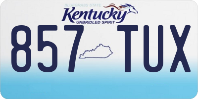 KY license plate 857TUX