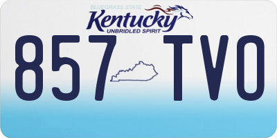 KY license plate 857TVO