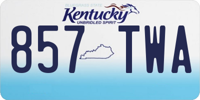 KY license plate 857TWA