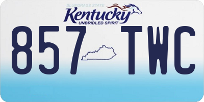 KY license plate 857TWC