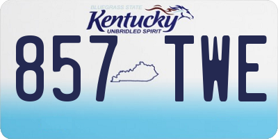 KY license plate 857TWE