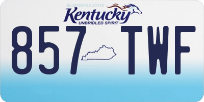 KY license plate 857TWF
