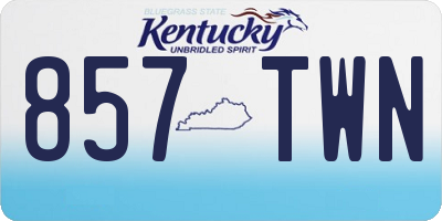 KY license plate 857TWN