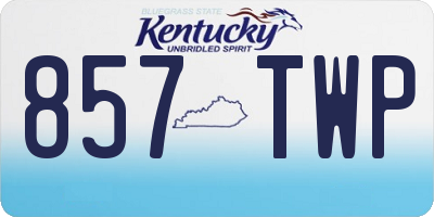 KY license plate 857TWP
