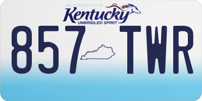 KY license plate 857TWR