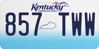 KY license plate 857TWW