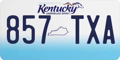 KY license plate 857TXA