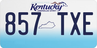 KY license plate 857TXE
