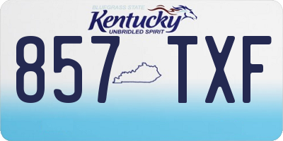 KY license plate 857TXF