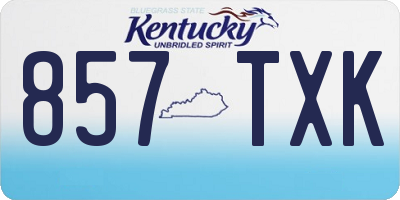 KY license plate 857TXK