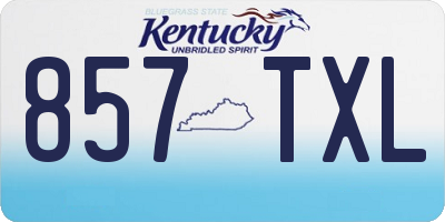 KY license plate 857TXL