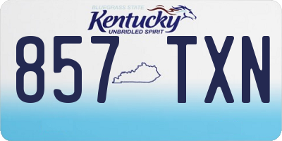 KY license plate 857TXN