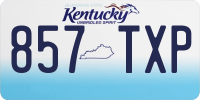 KY license plate 857TXP