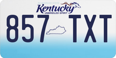KY license plate 857TXT