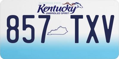 KY license plate 857TXV