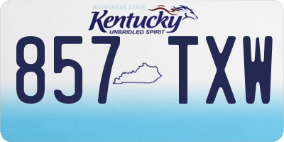 KY license plate 857TXW