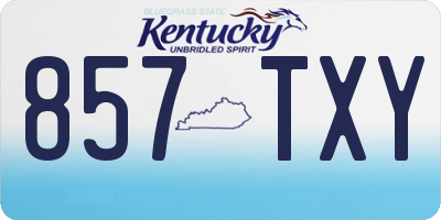 KY license plate 857TXY
