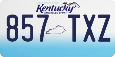 KY license plate 857TXZ