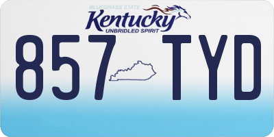 KY license plate 857TYD