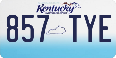 KY license plate 857TYE