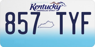 KY license plate 857TYF