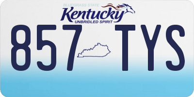 KY license plate 857TYS