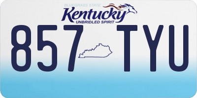 KY license plate 857TYU