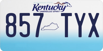 KY license plate 857TYX