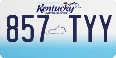 KY license plate 857TYY