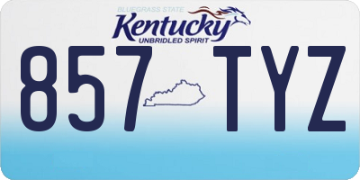KY license plate 857TYZ