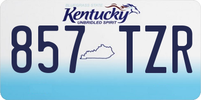 KY license plate 857TZR