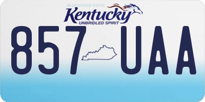 KY license plate 857UAA