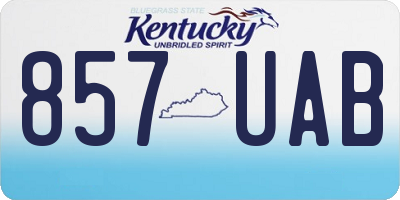 KY license plate 857UAB