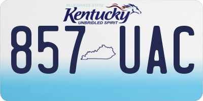 KY license plate 857UAC