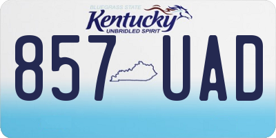 KY license plate 857UAD
