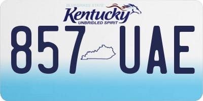 KY license plate 857UAE
