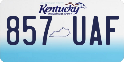 KY license plate 857UAF