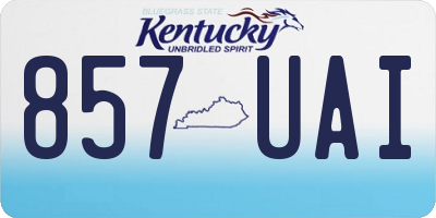 KY license plate 857UAI