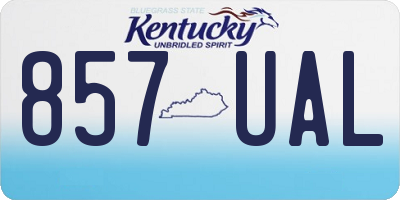 KY license plate 857UAL