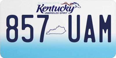 KY license plate 857UAM