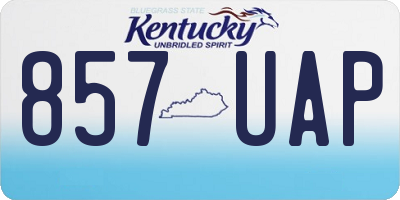 KY license plate 857UAP