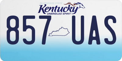 KY license plate 857UAS
