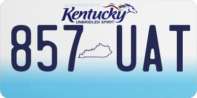 KY license plate 857UAT