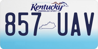 KY license plate 857UAV
