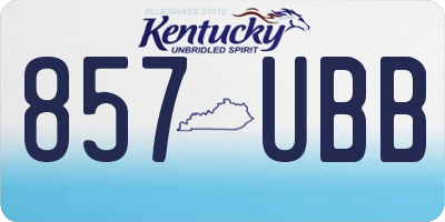 KY license plate 857UBB