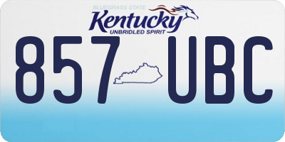 KY license plate 857UBC