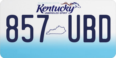 KY license plate 857UBD